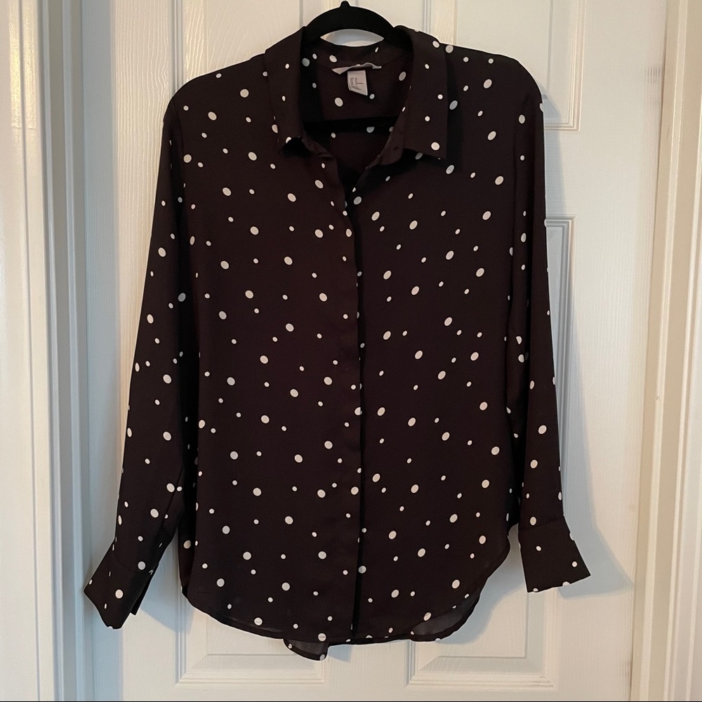 Polka dot button up blouse
